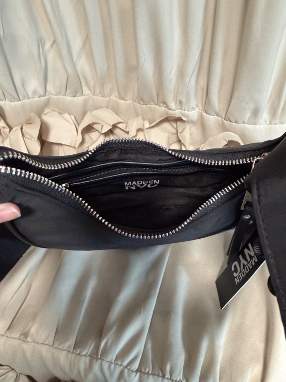 Black Ruffle-Handle Shoulder Bag - Picture 3 of 3